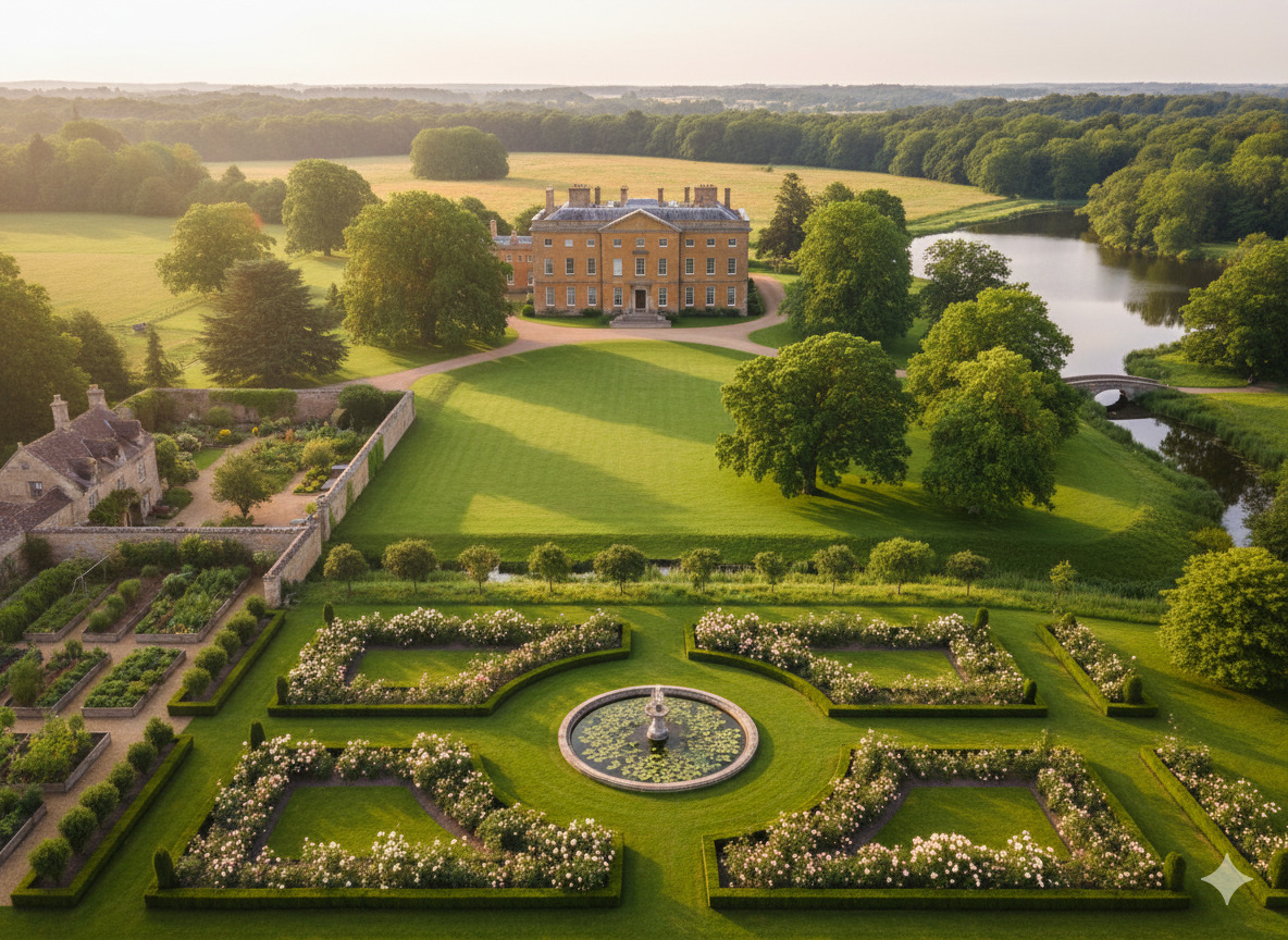 Countryside estate landscape